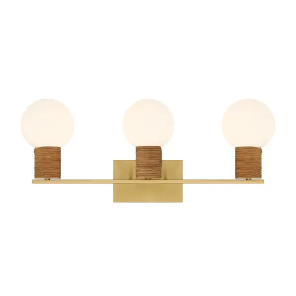 Jarrell 3-Light Bathroom Vanity Light in Warm Brass - Image 1