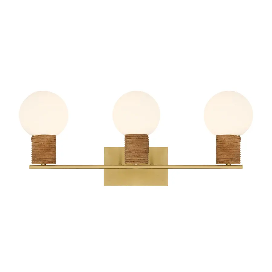 Jarrell 3-Light Bathroom Vanity Light in Warm Brass - Image 1