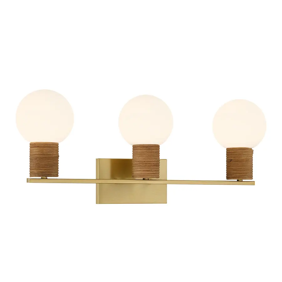 Jarrell 3-Light Bathroom Vanity Light in Warm Brass - Image 3