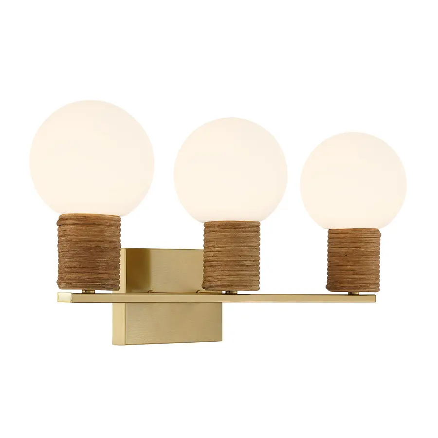 Jarrell 3-Light Bathroom Vanity Light in Warm Brass - Image 4