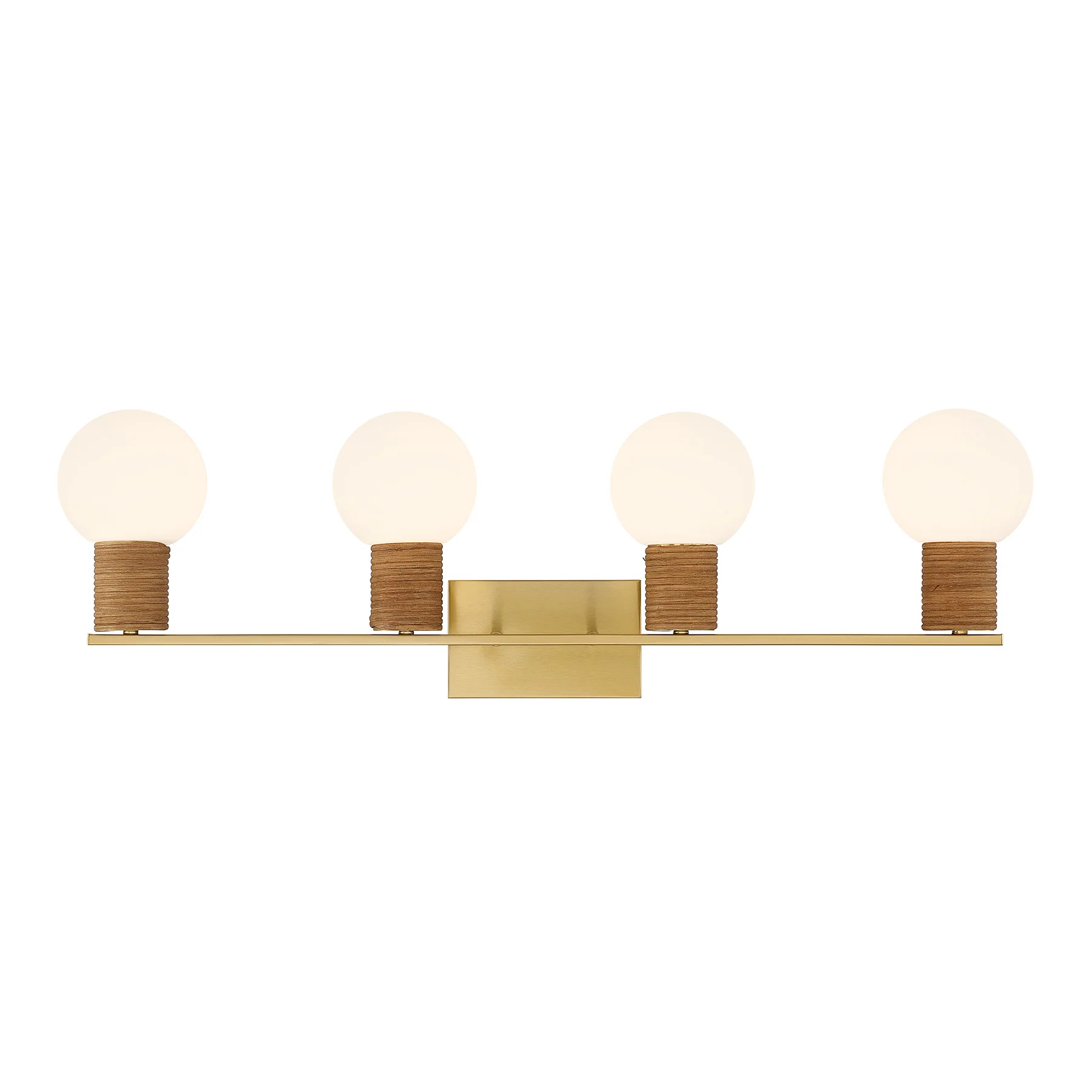 Jarrell Four Light Bathroom Vanity in Warm Brass