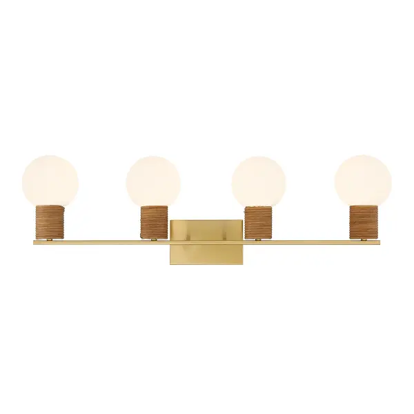 Jarrell 4-Light Bathroom Vanity Light in Warm Brass - Image 1