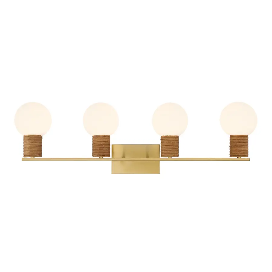 Jarrell 4-Light Bathroom Vanity Light in Warm Brass - Image 1