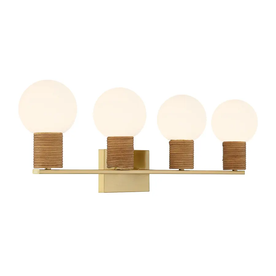 Jarrell 4-Light Bathroom Vanity Light in Warm Brass - Image 4