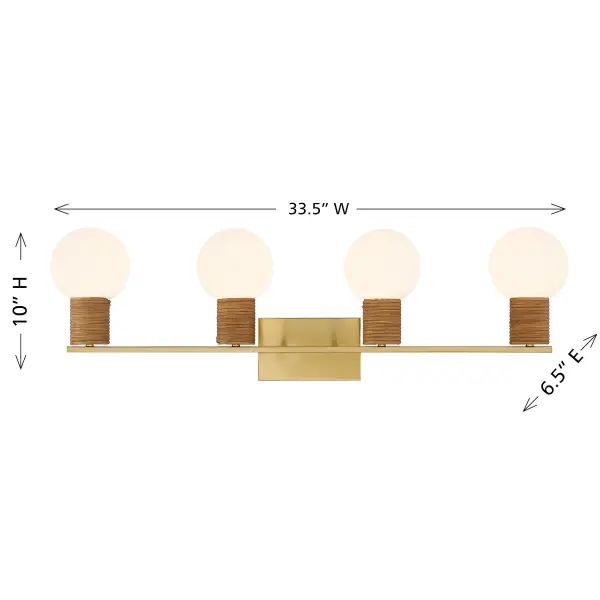 Jarrell 4-Light Bathroom Vanity Light in Warm Brass - Image 6