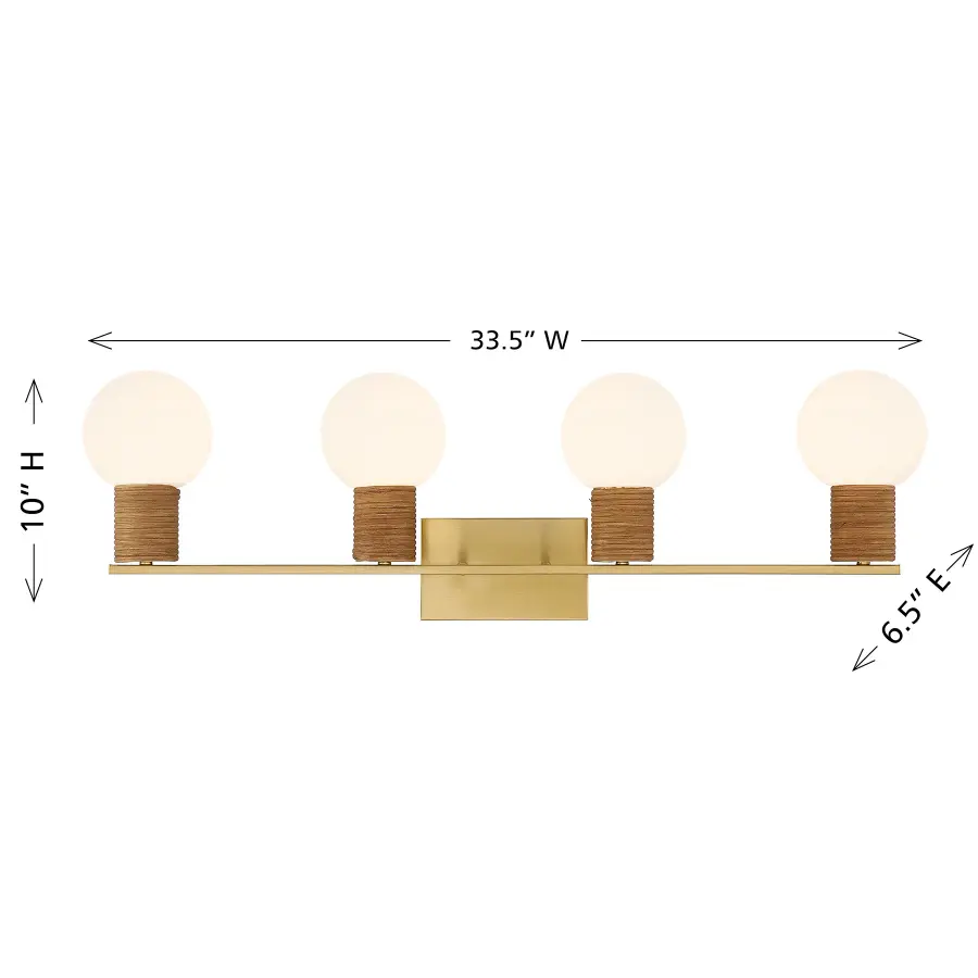 Jarrell 4-Light Bathroom Vanity Light in Warm Brass - Image 6