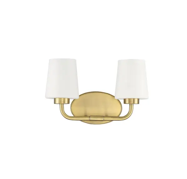 Capra 2-Light Bathroom Vanity Light in Warm Brass - Image 3