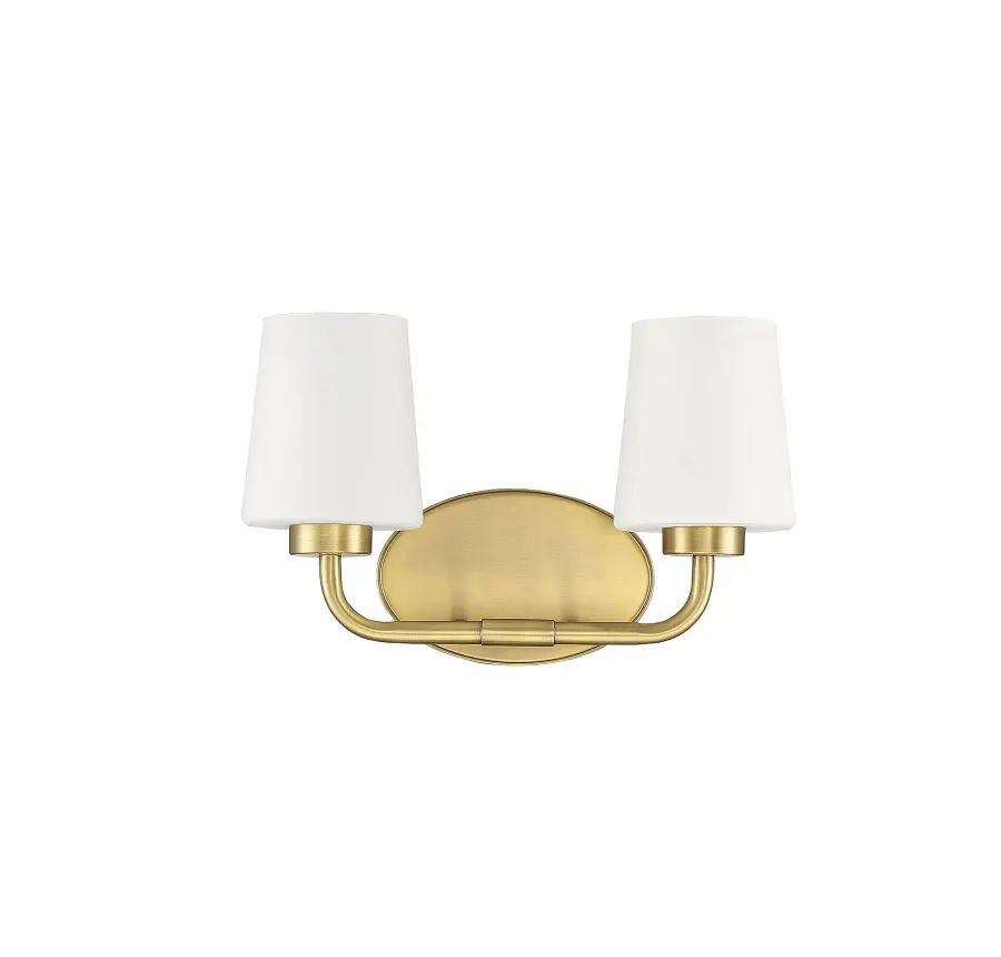 Capra 2-Light Bathroom Vanity Light in Warm Brass - Image 3