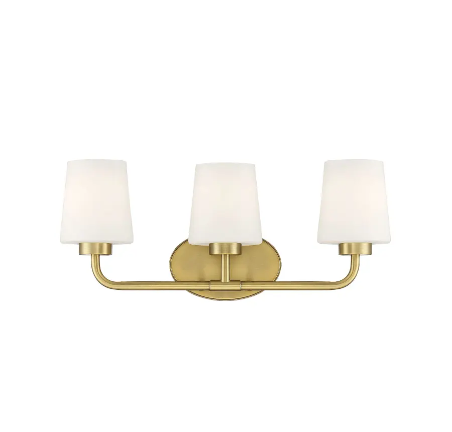 Capra 3-Light Bathroom Vanity Light in Warm Brass - Image 1