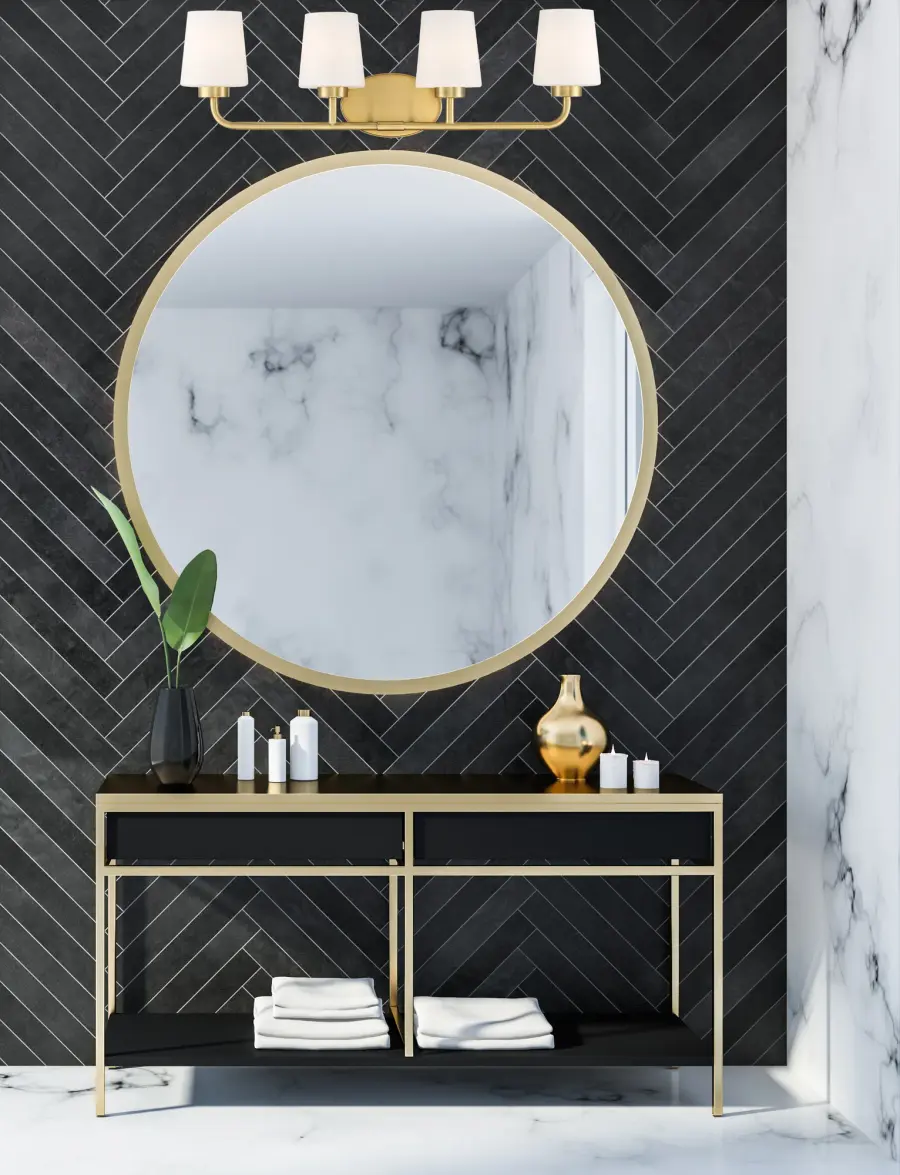 Capra 4-Light Bathroom Vanity Light in Warm Brass - Image 11