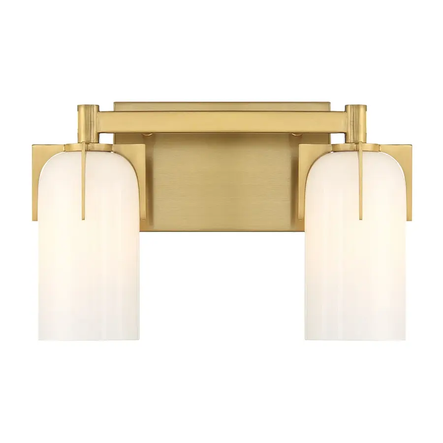 Caldwell Two Light Bathroom Vanity in Warm Brass - Image 1