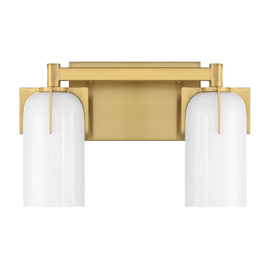 Caldwell Two Light Bathroom Vanity in Warm Brass - Image 2