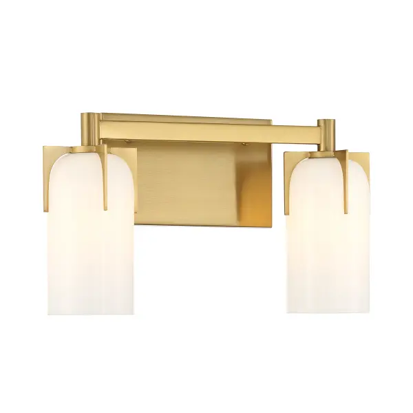 Caldwell Two Light Bathroom Vanity in Warm Brass - Image 3