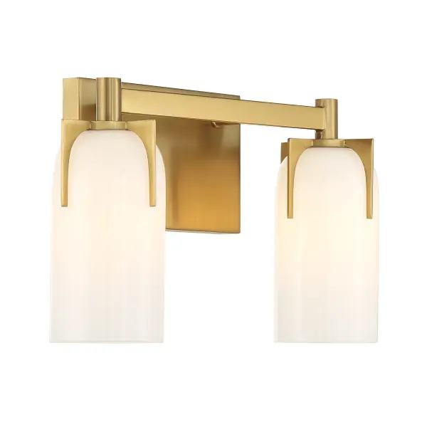 Caldwell Two Light Bathroom Vanity in Warm Brass - Image 4