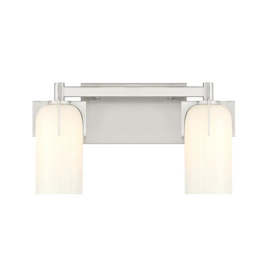 Caldwell 2-Light Bathroom Vanity Light in Satin Nickel - Image 1