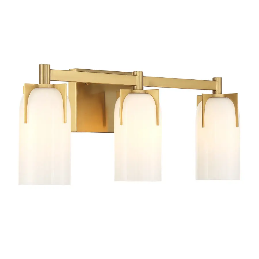 Caldwell 3-Light Bathroom Vanity in Warm Brass - Image 4