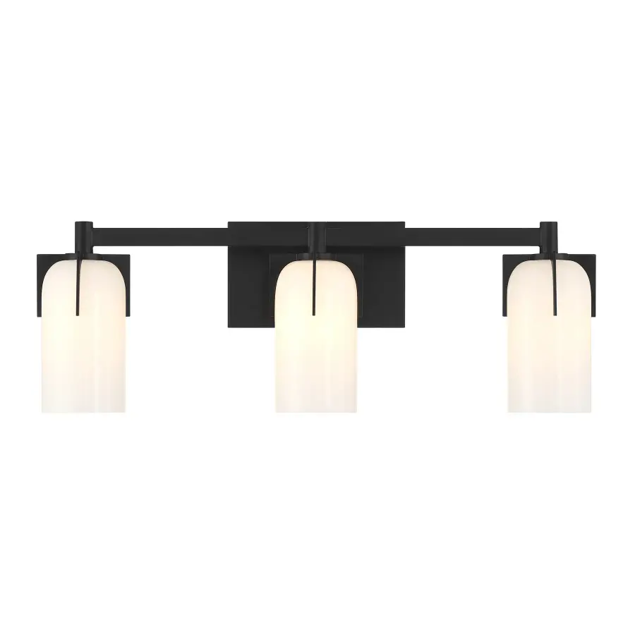Caldwell 3-Light Bathroom Vanity in Matte Black - Image 1