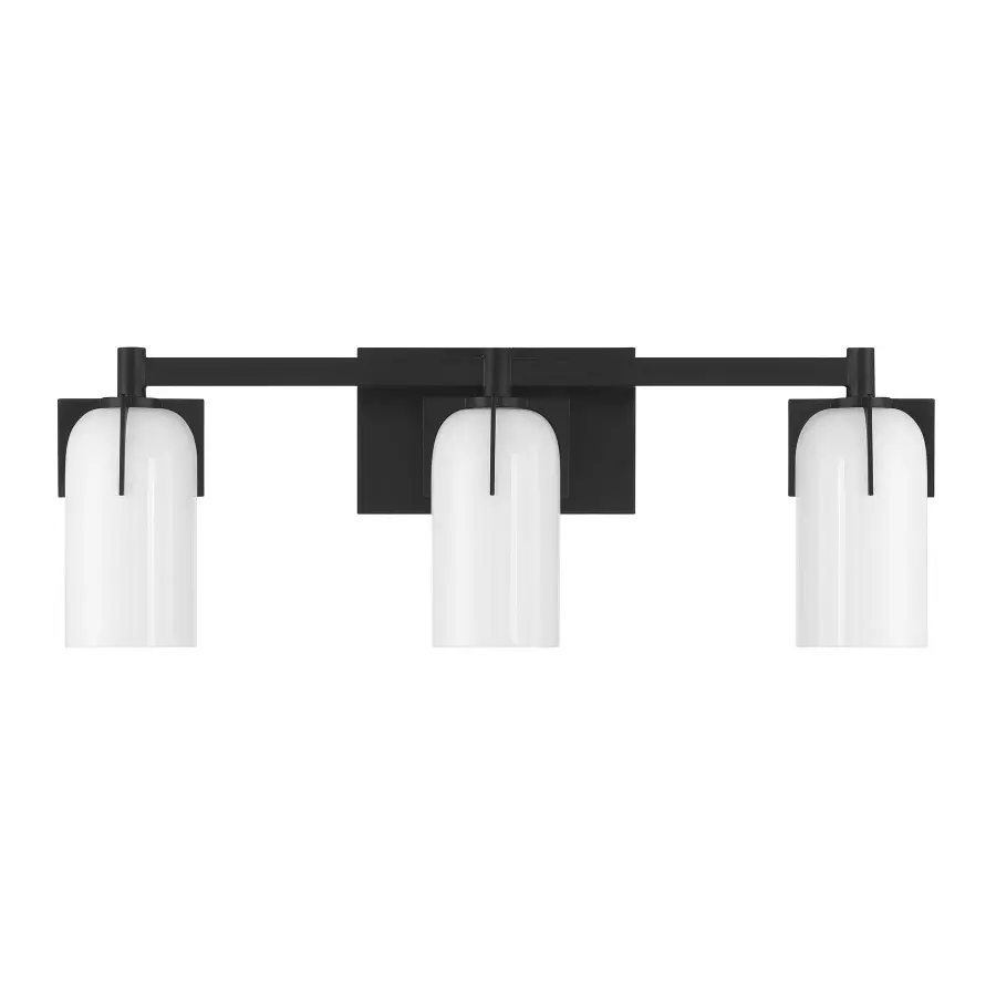 Caldwell 3-Light Bathroom Vanity in Matte Black - Image 2