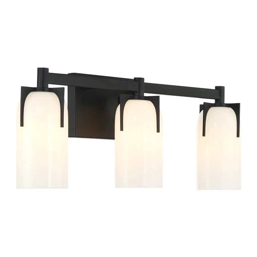 Caldwell 3-Light Bathroom Vanity in Matte Black - Image 4
