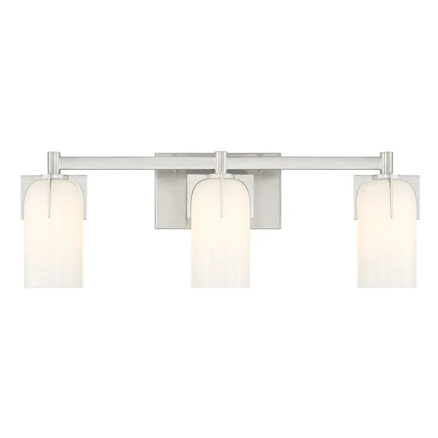 Caldwell 3-Light Bathroom Vanity Light in Satin Nickel - Image 1