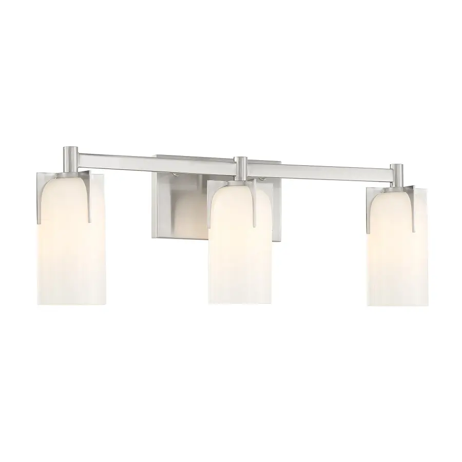 Caldwell 3-Light Bathroom Vanity Light in Satin Nickel - Image 3