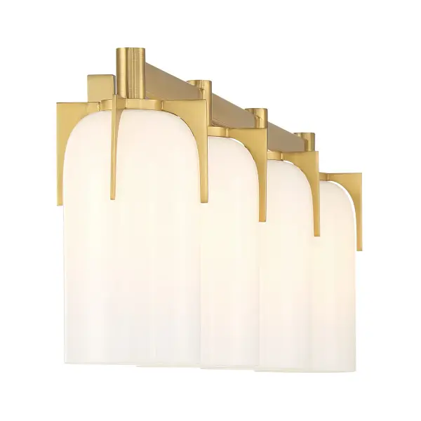 Caldwell 4-Light Bathroom Vanity in Warm Brass - Image 5