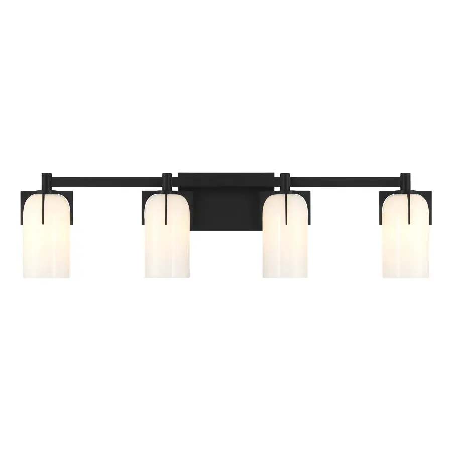 Caldwell 4-Light Bathroom Vanity in Matte Black - Image 1