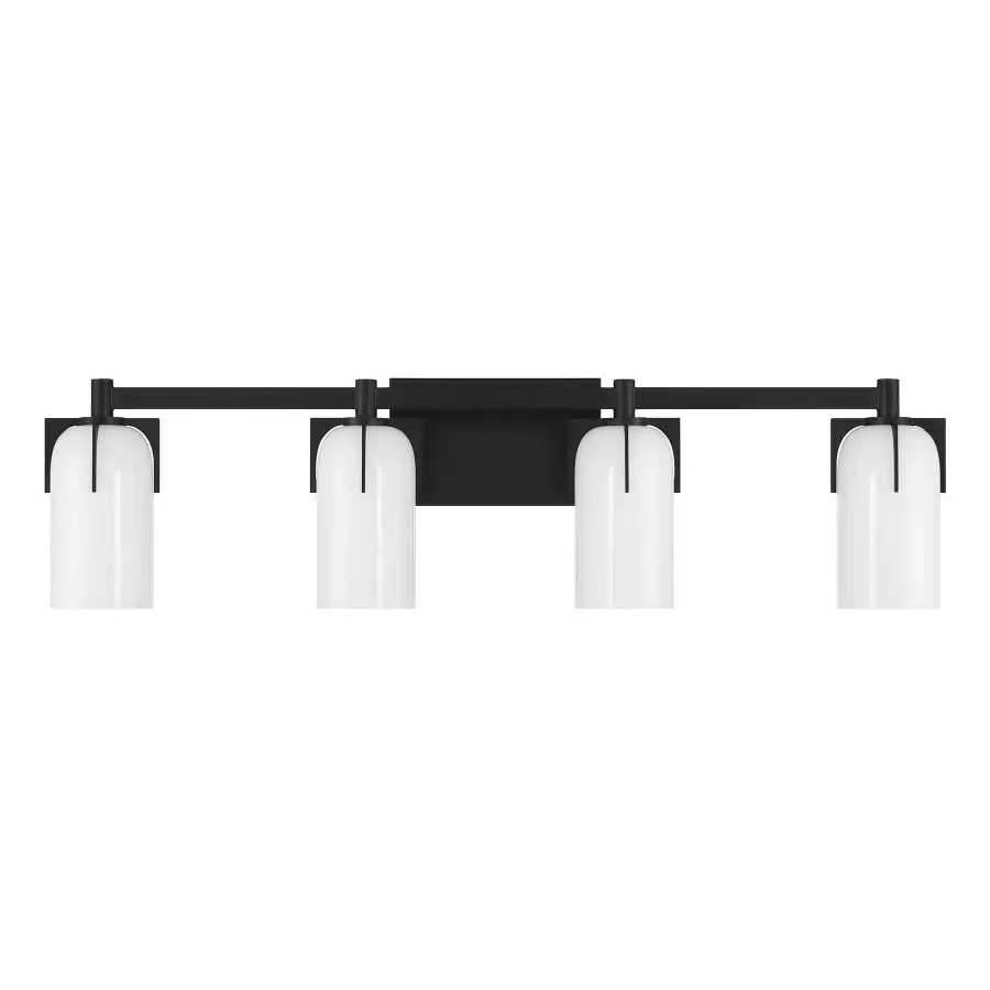 Caldwell 4-Light Bathroom Vanity in Matte Black - Image 2