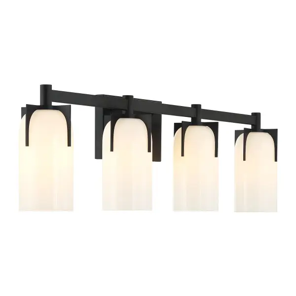 Caldwell 4-Light Bathroom Vanity in Matte Black - Image 4