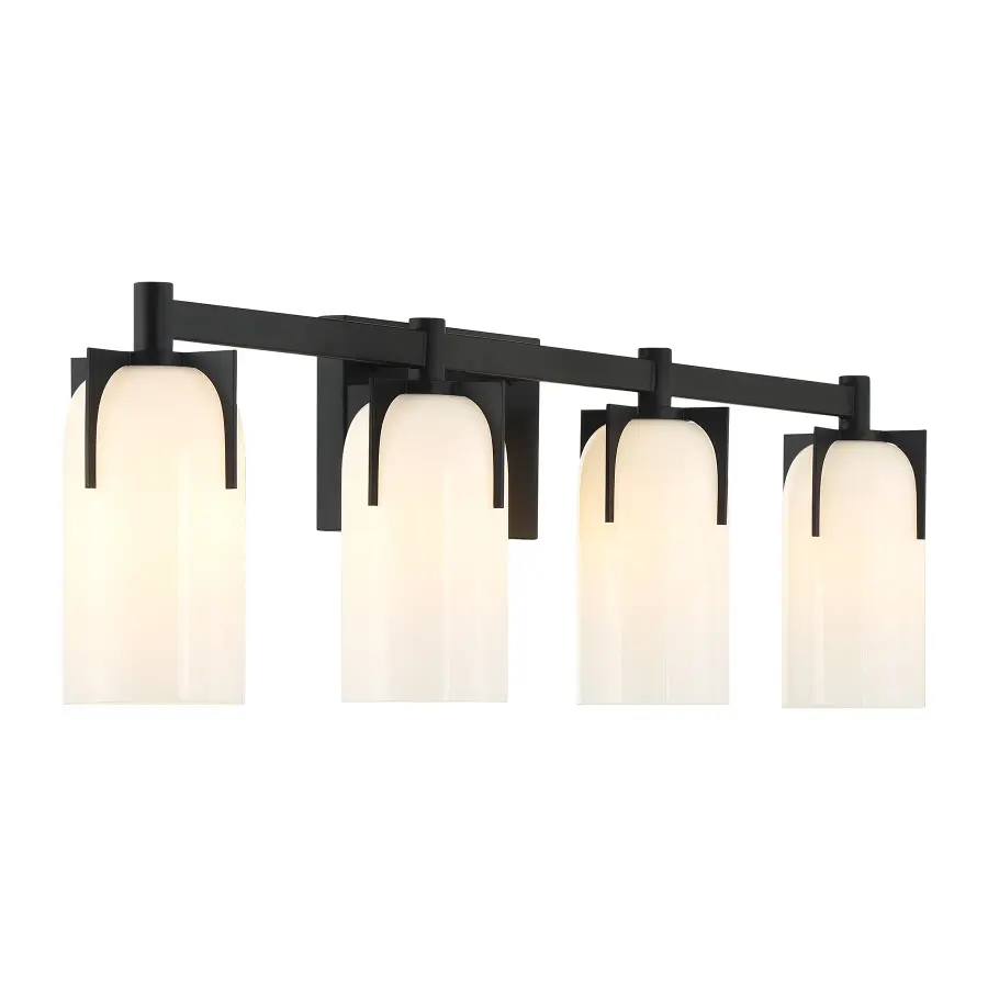 Caldwell 4-Light Bathroom Vanity in Matte Black - Image 4