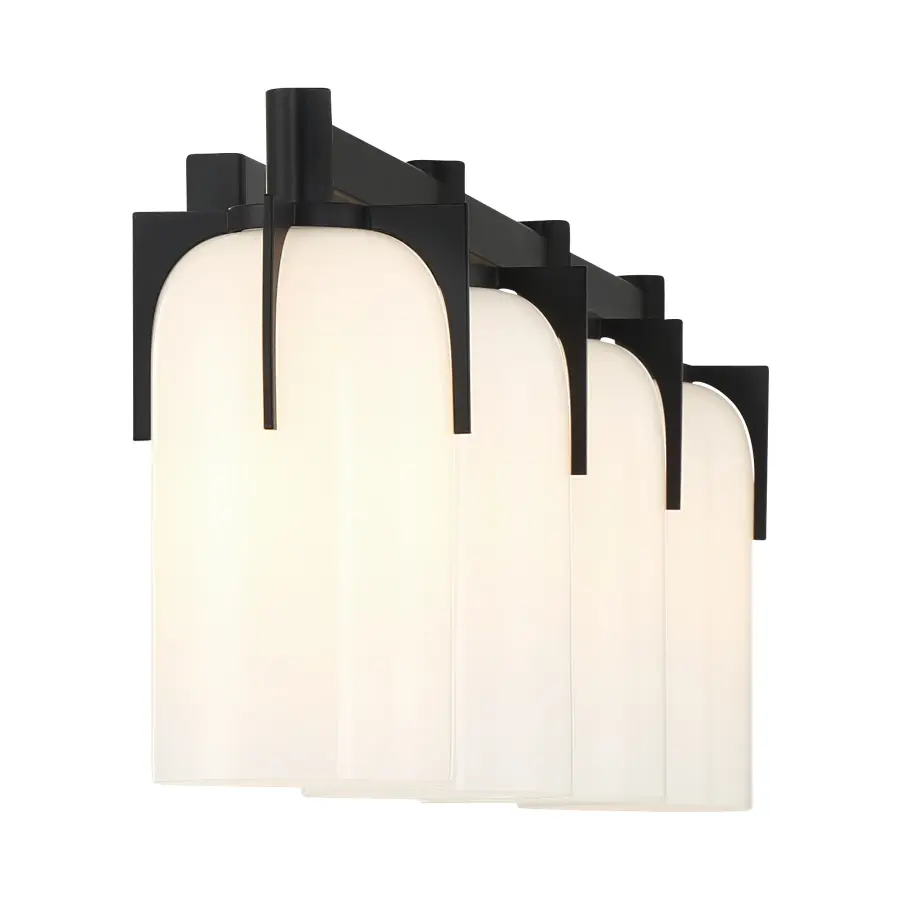 Caldwell 4-Light Bathroom Vanity in Matte Black - Image 5