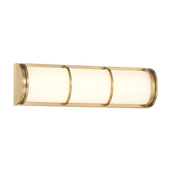 Harper LED Bathroom Vanity Light in Warm Brass - Image 3