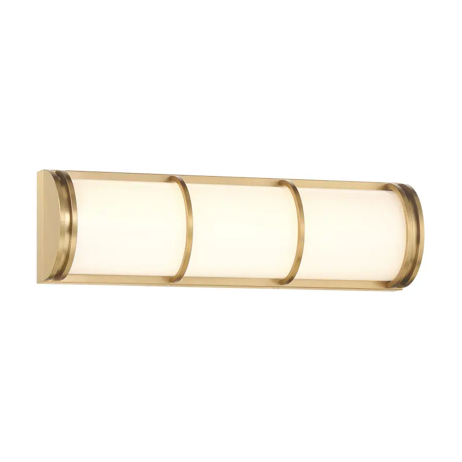 Harper LED Bathroom Vanity Light in Warm Brass - Image 3