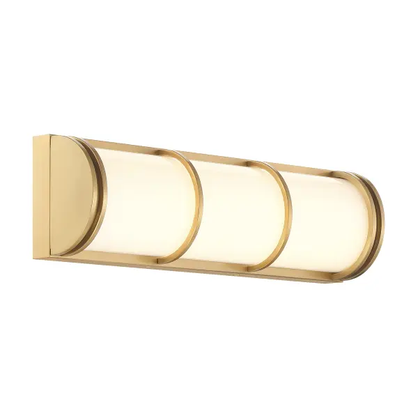 Harper LED Bathroom Vanity Light in Warm Brass - Image 4