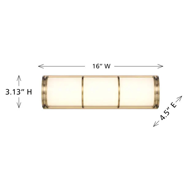 Harper LED Bathroom Vanity Light in Warm Brass - Image 6