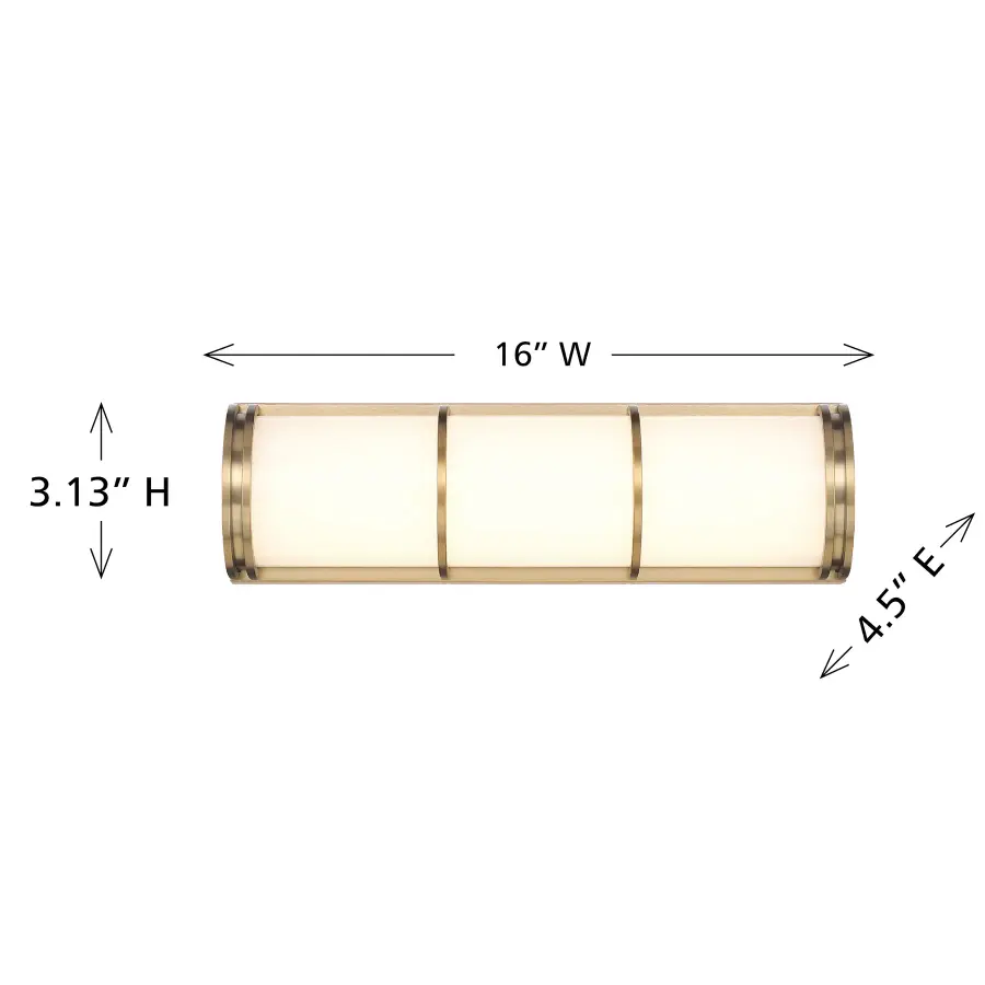 Harper LED Bathroom Vanity Light in Warm Brass - Image 6