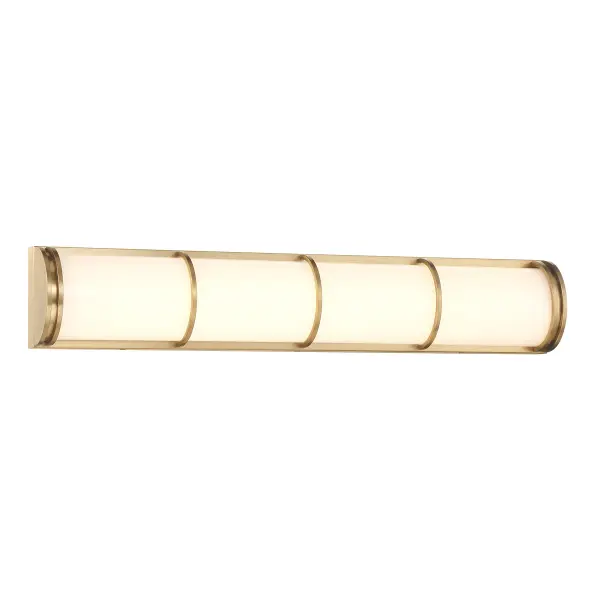 Harper LED Bathroom Vanity Light in Warm Brass - Image 3