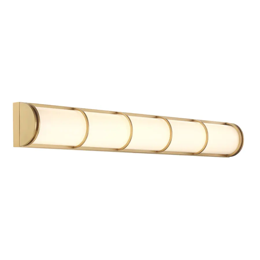 Harper LED Bathroom Vanity Light in Warm Brass - Image 4