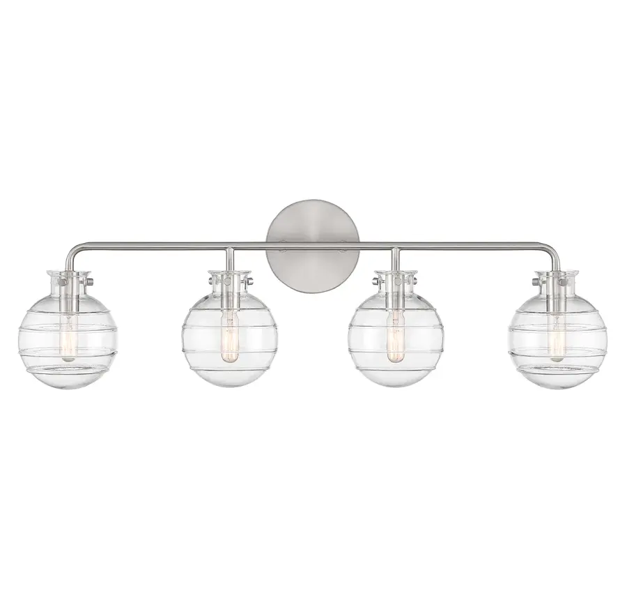 Mason 4-Light Bathroom Vanity Light in Satin Nickel - Image 1