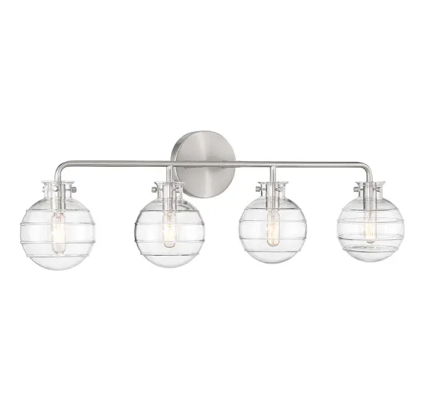 Mason 4-Light Bathroom Vanity Light in Satin Nickel - Image 3