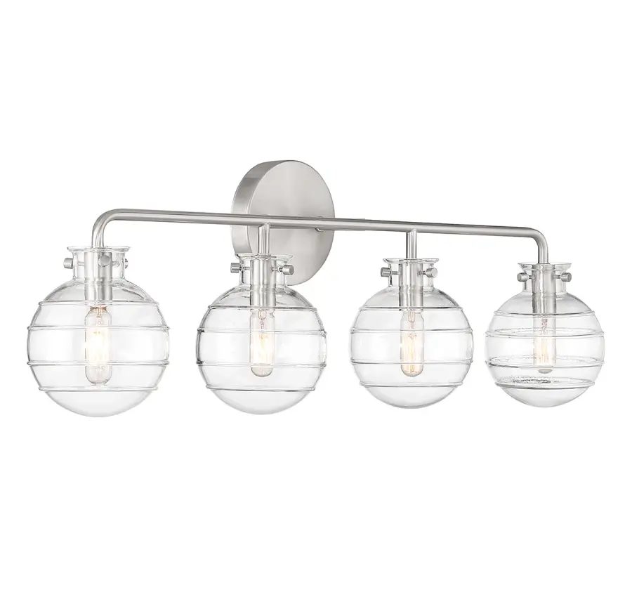 Mason 4-Light Bathroom Vanity Light in Satin Nickel - Image 4