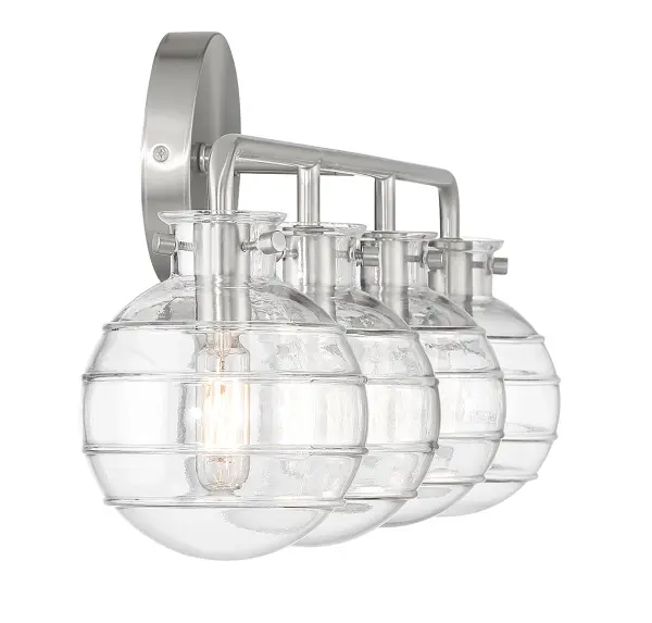 Mason 4-Light Bathroom Vanity Light in Satin Nickel - Image 5