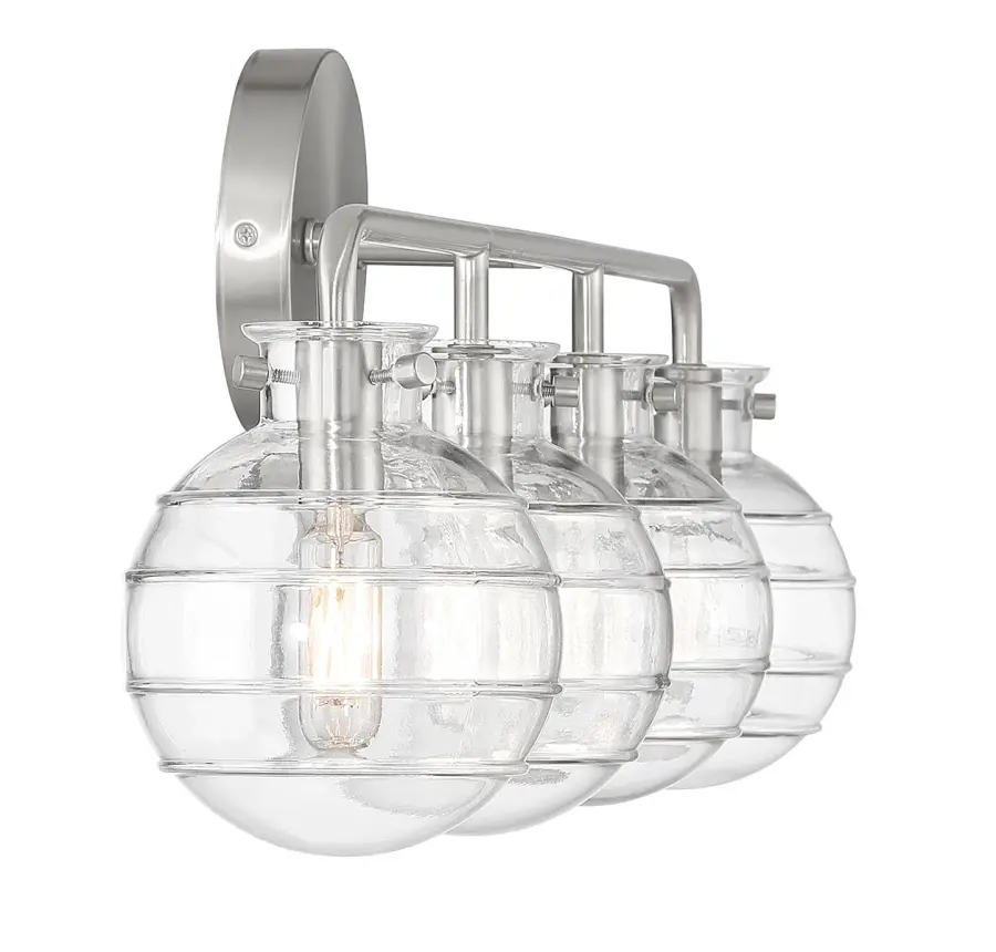 Mason 4-Light Bathroom Vanity Light in Satin Nickel - Image 5