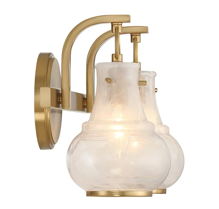 Adams 2-Light Bathroom Vanity Light in Warm Brass - Image 5