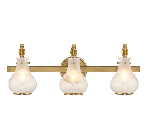 Adams 3-Light Bathroom Vanity Light in Warm Brass