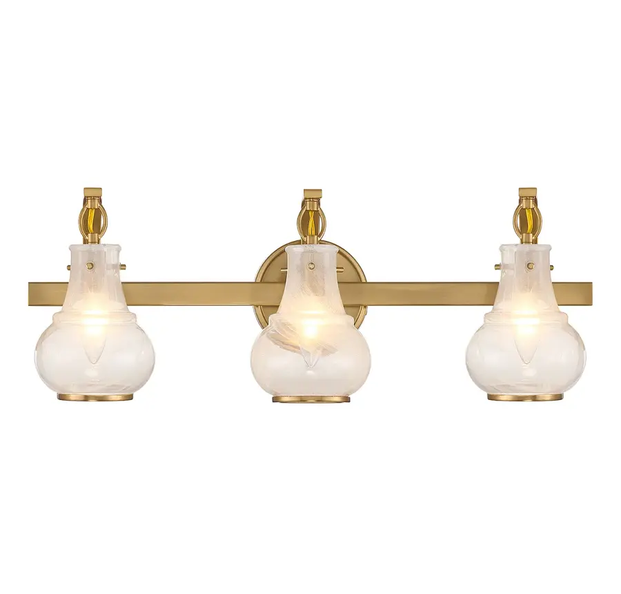 Adams 3-Light Bathroom Vanity Light in Warm Brass - Image 1