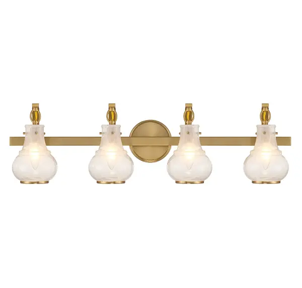 Adams 4-Light Bathroom Vanity Light in Warm Brass
