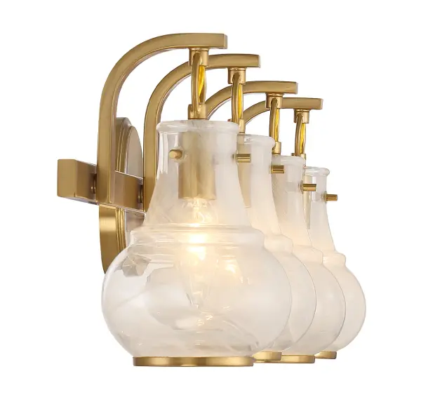 Adams 4-Light Bathroom Vanity Light in Warm Brass - Image 5