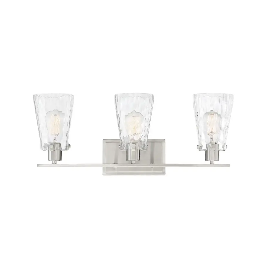 Vaughan Three Light Bath Bar in Satin Nickel - Image 1