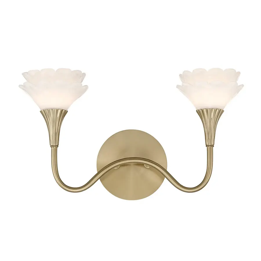 Florena Two Light Bathroom Vanity in Noble Brass - Image 1